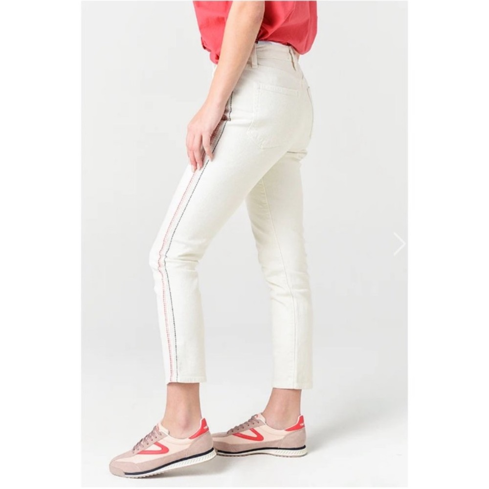 Anthropologie Sundry stitched creamy white jeans sz 28